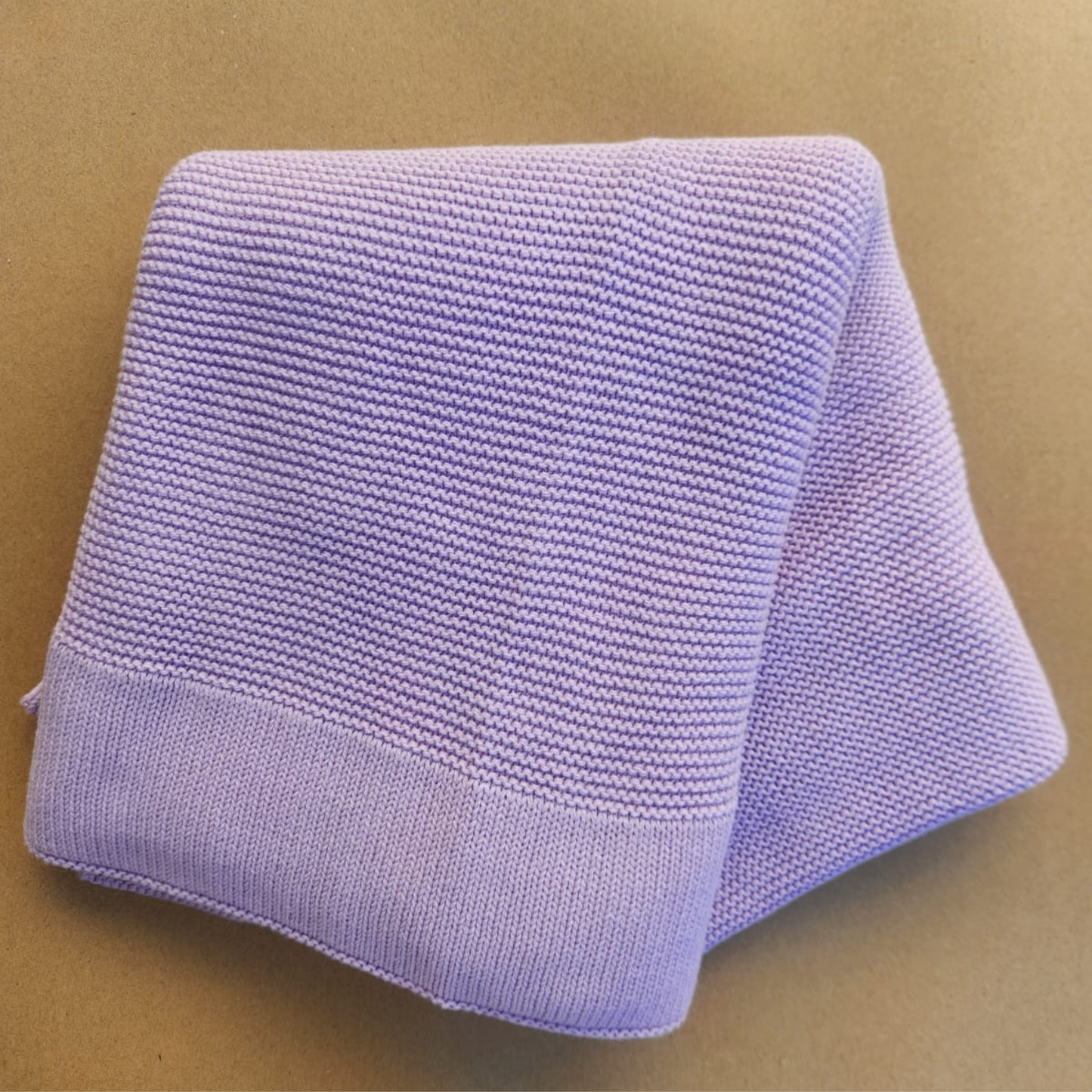 Lilac knit baby blanket