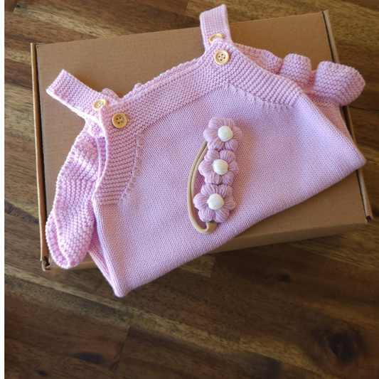Baby girl knit romper - Lilac